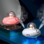 カスタマイズされたロゴ UFO 型加湿器 超静音ダブルスプレー空気加湿器 カラフルなナイトライト付き